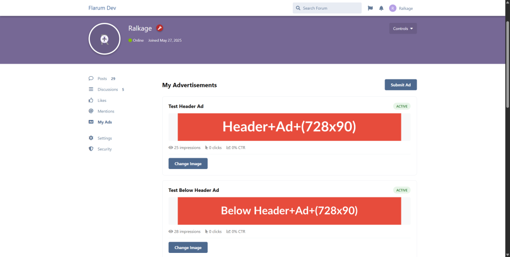 Ad Management - Flarum Community