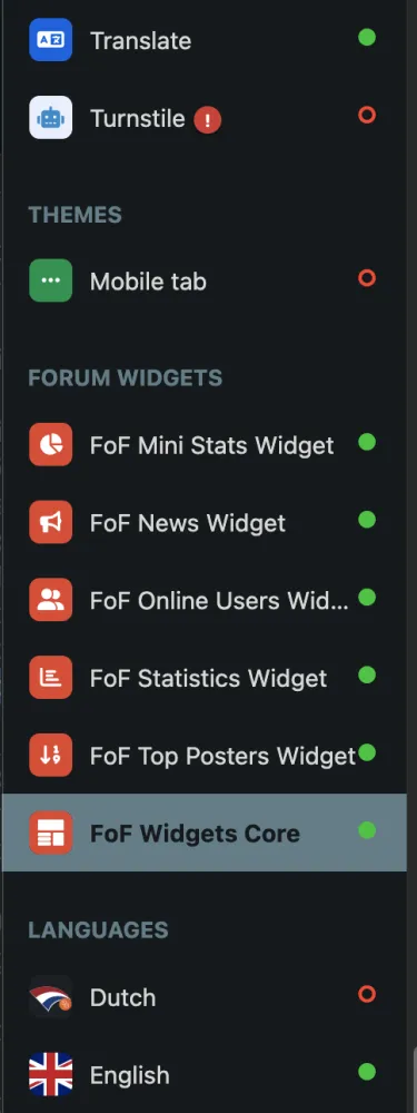 FoF Forum Widgets Core - Flarum Community