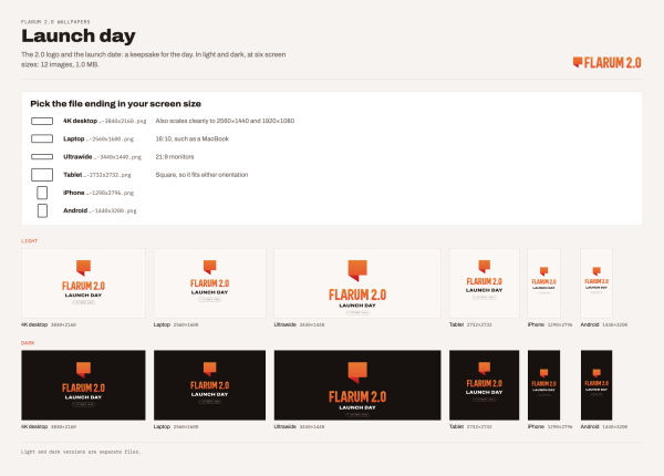 flarum-20-wallpapers-launch-day-contents.png
